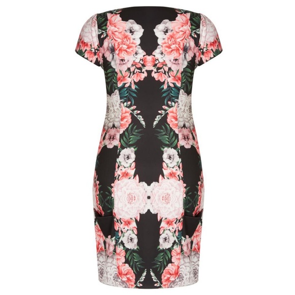 NWT Womens Plus Size 24W Nordstrom City Chic Mirror Floral Print Tunic Dress - Picture 4 of 5